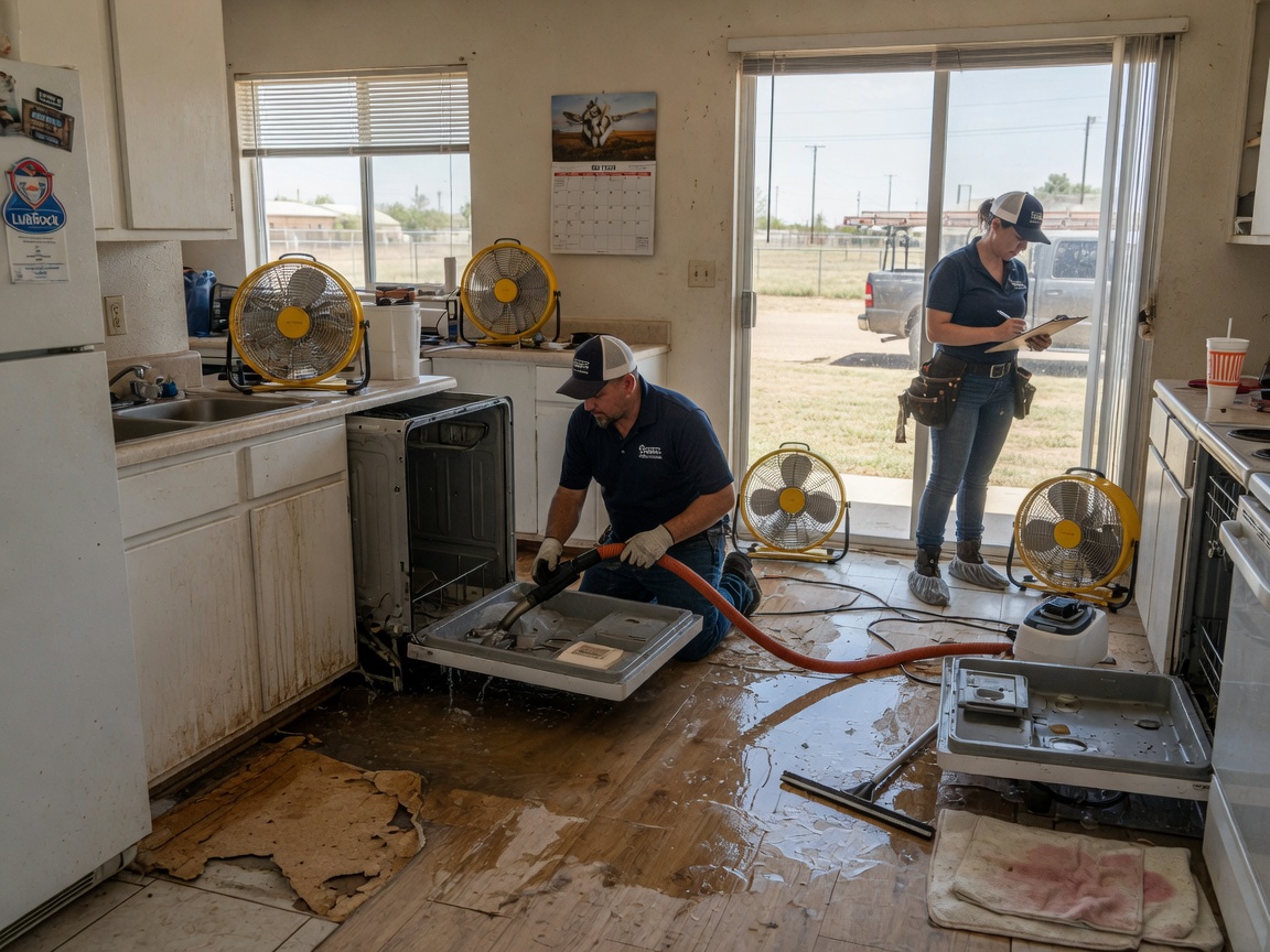 Appliance Leak Water Damage Cleanup by MesaFlow Leak Recovery in Lubbock, TX